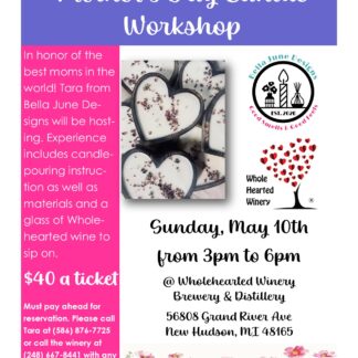 Candle Making Workshop May 10th Mother's Day