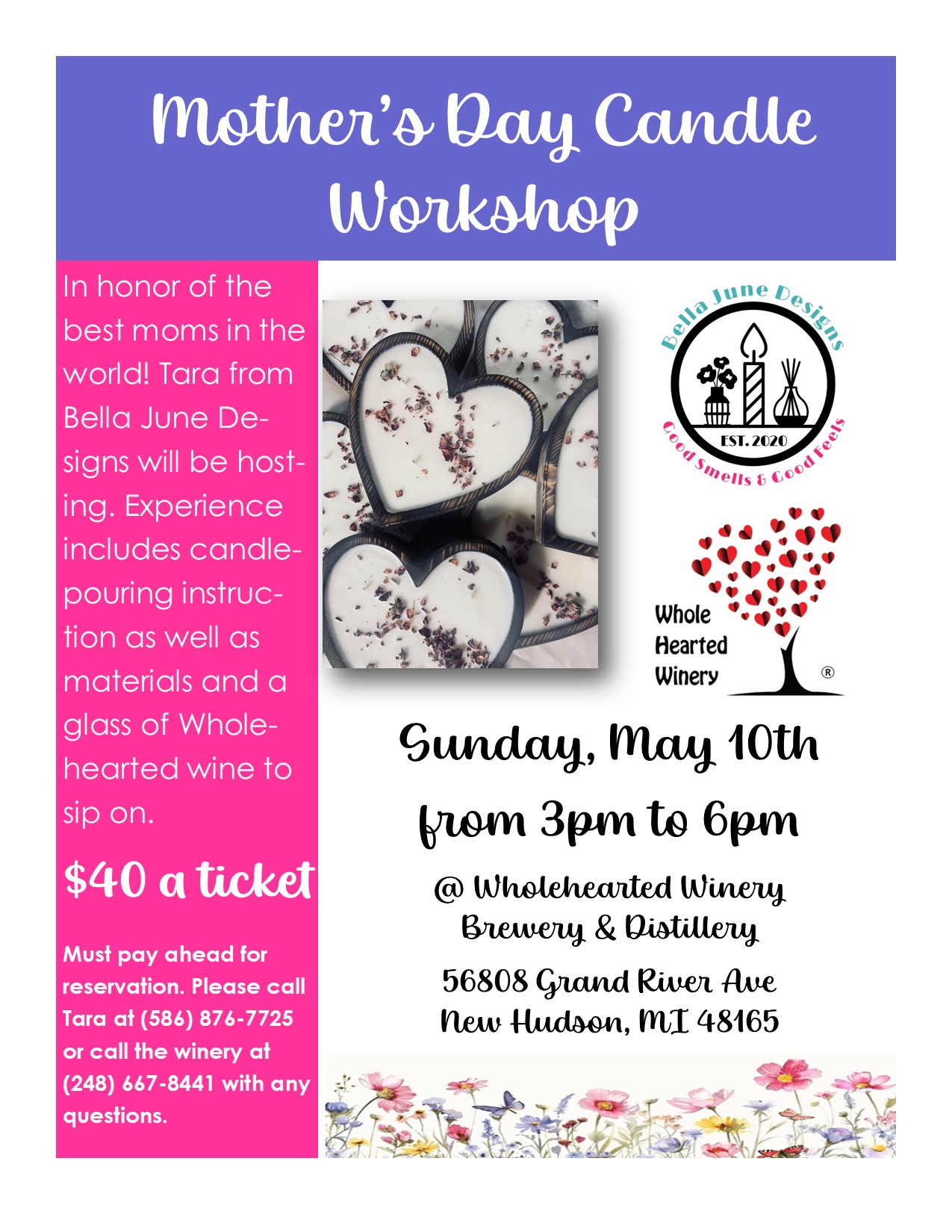 Candle Making Workshop May 10th Mother's Day